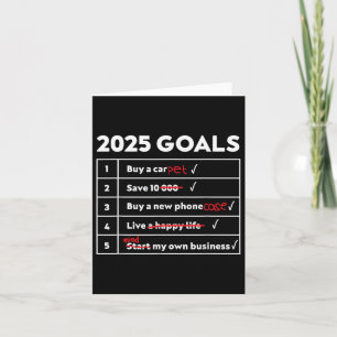 Grappige 2025 Doelen Hilarische Nieuwjaars Sarcasm Kaart