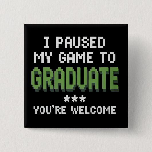 Grappige 2025 Gamer Afgestudeerde Afstuderen Vierkante Button 5,1 Cm (Voorkant)