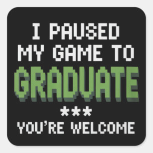 Grappige 2025 Gamer Afgestudeerde Afstuderen Vierkante Sticker