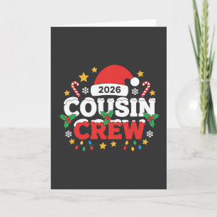 Grappige 2026 neef crew kinderen familie samenkoms feestdagen kaart