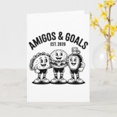 Grappige 2026 Voetbalhosts Mexico VS Canada Amigos Kaart (Gele Bloem)