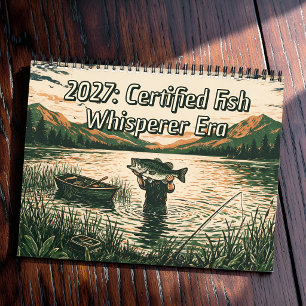 Grappige 2027 Gen Z-visserstaal-cadeau voor opa Kalender