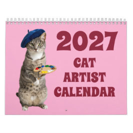Grappige 2027 Kat Kunstenaar Kalender
