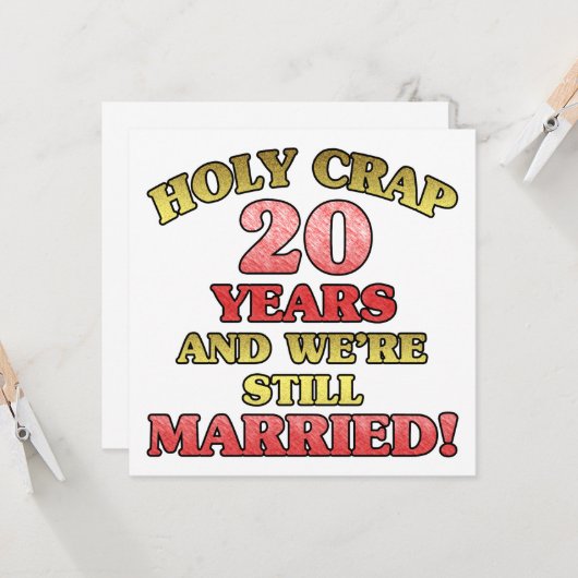 Grappige 20e verjaardag kaart (Voorkant / Achterkant in situ)