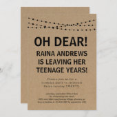 Grappige 20e verjaardag uitnodiging (Voorkant / Achterkant)