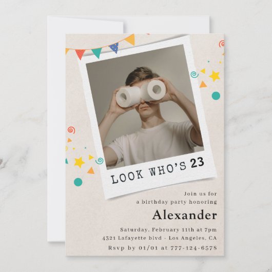 Grappige 23e verjaardagsuitnodigingen Mannen Leuke Kaart (Voorkant)