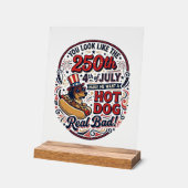 Grappige 250e 4 juli Hot Dog Dachshund Acryl Bord (Hoek)