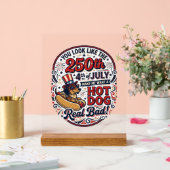 Grappige 250e 4 juli Hot Dog Dachshund Acryl Bord (Huwelijk)