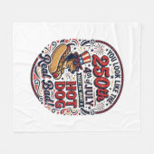 Grappige 250e 4 juli Hot Dog Dachshund Fleece Deken (Voorkant (Horizontaal))