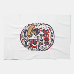 Grappige 250e 4 juli Hot Dog Dachshund Theedoek