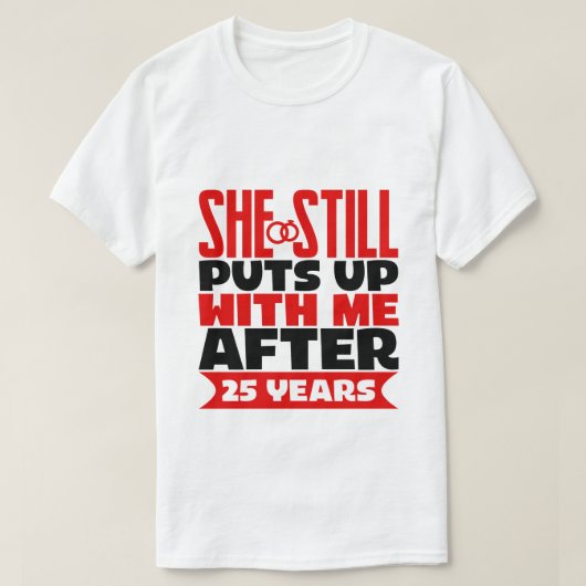 grappige 25e Jubileum woordkunst Husband T-shirt (Design voorkant)
