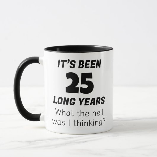 Grappige 25e verjaardag  mok (Links)