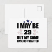 Grappige 29e verjaardag honkbalfan 29 jaar oud geb briefkaart (Voorkant / Achterkant)