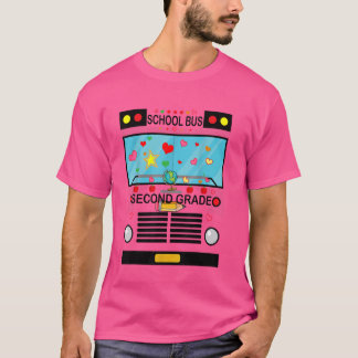 Grappige 2e klas schoolbus gelukkige 1e schooldag t-shirt