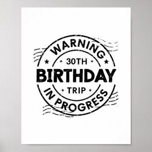 Grappige 30 Jaar Oude Waarschuwing 30e Verjaardag Poster