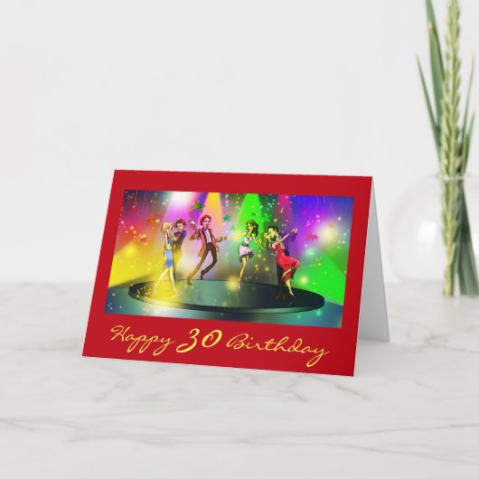 Grappige 30e verjaardag, dansfeest, koppeldans kaart (Voorkant)