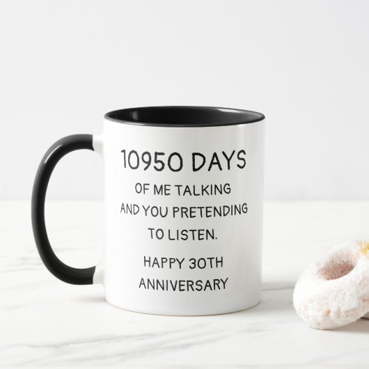 Grappige 30e verjaardag getrouwd mijlpaal mok (Met donut)