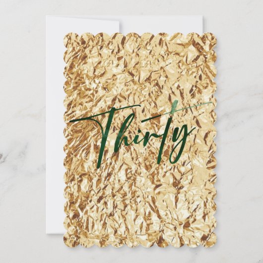 Grappige 30e verjaardag uitnodiging Sparkly Emeral (Achterkant)