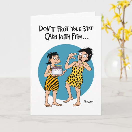 Grappige 31ste verjaardag kaart (Gele Bloem)