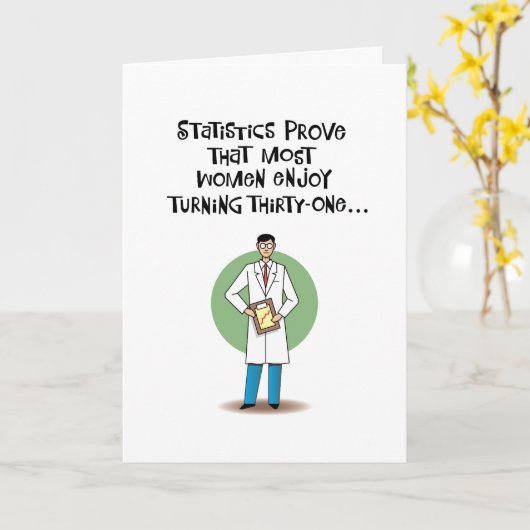 Grappige 31ste verjaardag kaart (Gele Bloem)