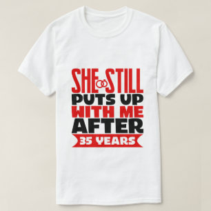grappige 35e Jubileum woordkunst Husband T-shirt
