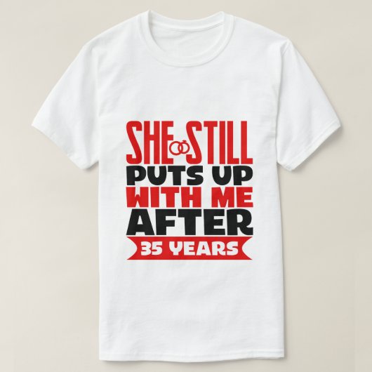 grappige 35e Jubileum woordkunst Husband T-shirt (Design voorkant)