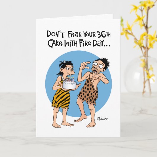 Grappige 36e verjaardag Kaart voor mannen (Gele Bloem)