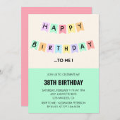 Grappige 38e verjaardag uitnodigingen Happy Birthd (Voorkant / Achterkant)