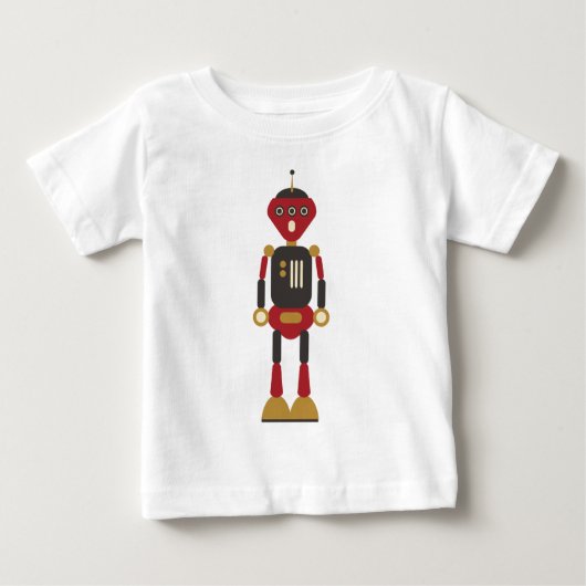 Grappige 3-ogige retro robot (Voorkant)