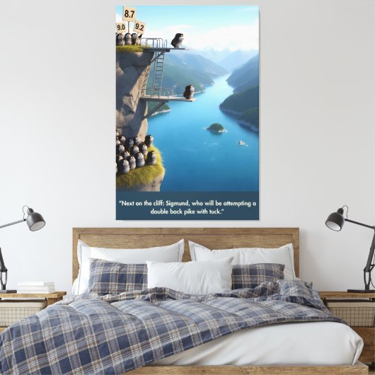 Grappige 3D antropomorfe dier kunst Canvas Afdruk (Insitu (Slaapkamer))