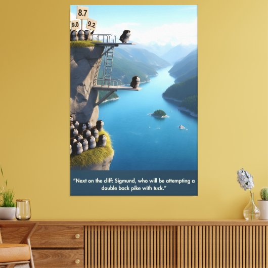 Grappige 3D antropomorfe dier kunst Canvas Afdruk (Insitu (Woonkamer))