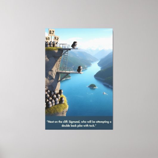 Grappige 3D antropomorfe dier kunst Canvas Afdruk (Voorkant)