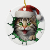 Grappige 3d kat keramisch ornament (Voorkant)