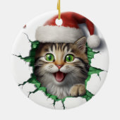 Grappige 3d kat keramisch ornament (Achterkant)