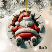 Grappige 3D Kerstman Gepersonaliseerde Naam van he Keramisch Ornament