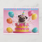 Grappige 3D Pug Verjaardag Kaart | Schattige honde (Voorkant)