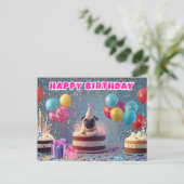 Grappige 3D Pug Verjaardag Kaart | Schattige honde (Staand voorkant)