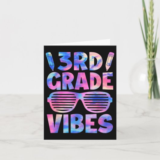 Grappige 3e klas vibes tie Dye terug naar school e Kaart (Voorkant)