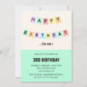 Grappige 3e verjaardag uitnodigingen Happy Birthda (Voorkant)