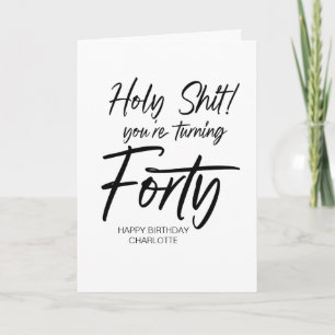 Grappige 40e Gelukkige Verjaardag Fortieth voor Vr Kaart