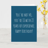 Grappige 40e op tekst gebaseerde verjaardag kaart (Gele Bloem)