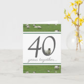Grappige 40e robijnen huwelijksverjaardagskaart vo kaart (Gele Bloem)
