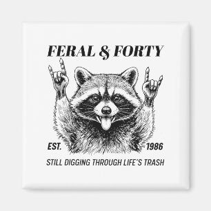 Grappige 40e verjaardag Est 1986 Wild & Veertig Ra Magneet