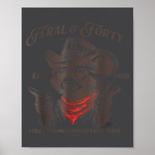 Grappige 40e verjaardag Est 1986 wild & veertig Ra Poster