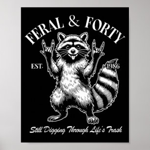 Grappige 40e verjaardag Est 1986 wild & veertig Ra Poster