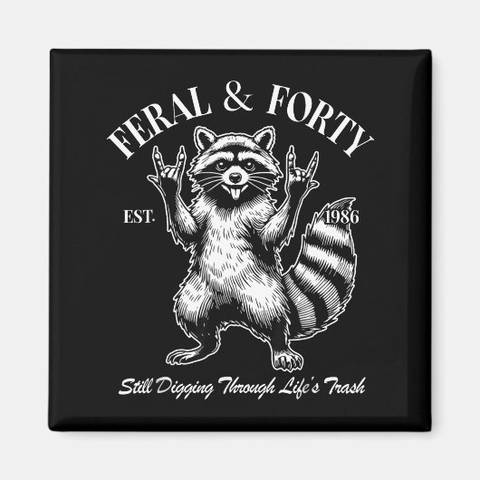 Grappige 40e verjaardag Est 1986 Wild & Veertig Wa Magneet (Voorkant)