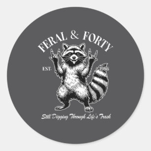 Grappige 40e verjaardag Est 1986 Wild & Veertig Wa Ronde Sticker