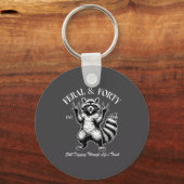 Grappige 40e verjaardag Est 1986 Wild & Veertig Wa Sleutelhanger (Voorkant)