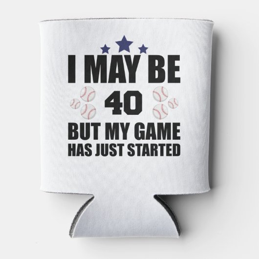 Grappige 40e verjaardag honkbalfan 40 jaar oud geb blikjeskoeler (Voorkant)