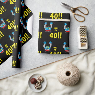Grappige 40e verjaardag leeftijds grap cadeaupapier